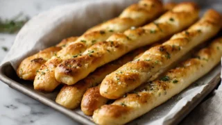 Serving Same Day Sourdough Breadsticks with garlic butter and herbs