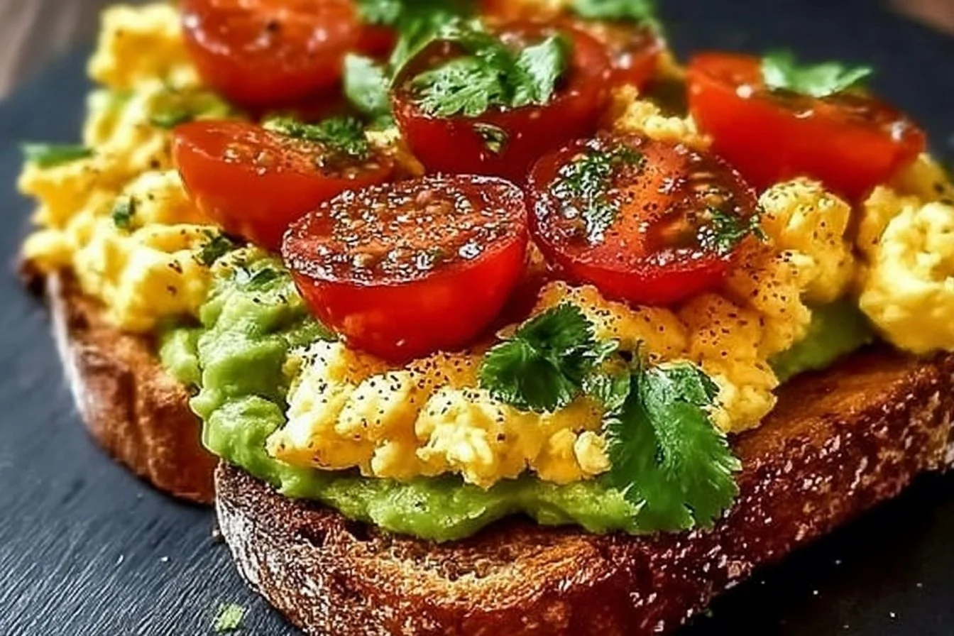 Avocado Toast with Scrambled Eggs