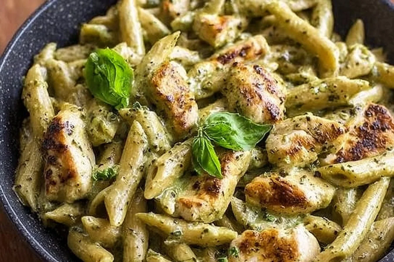 Cheesy Pesto Chicken Pasta Recipe