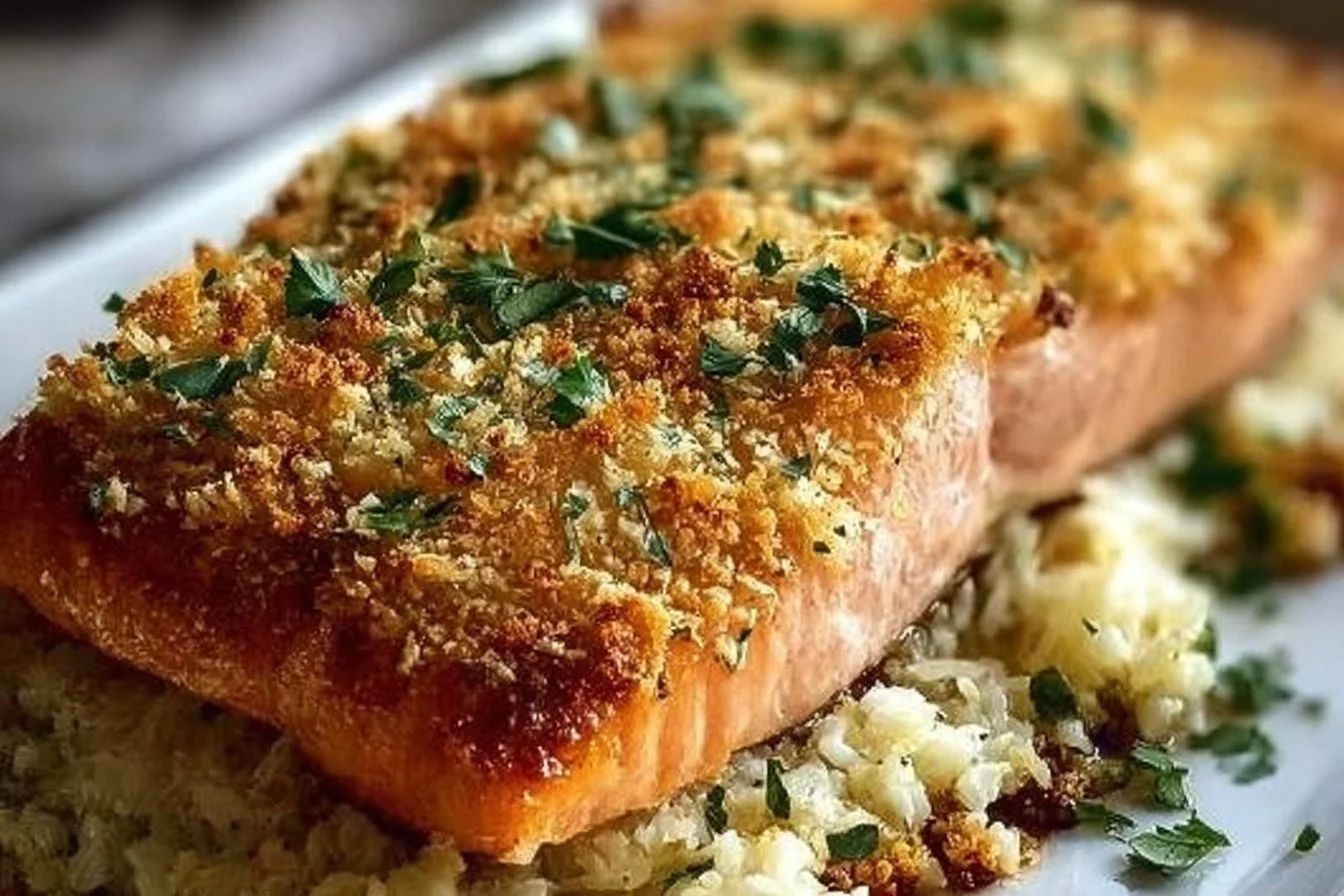 Crispy Parmesan Salmon Bake Recipe