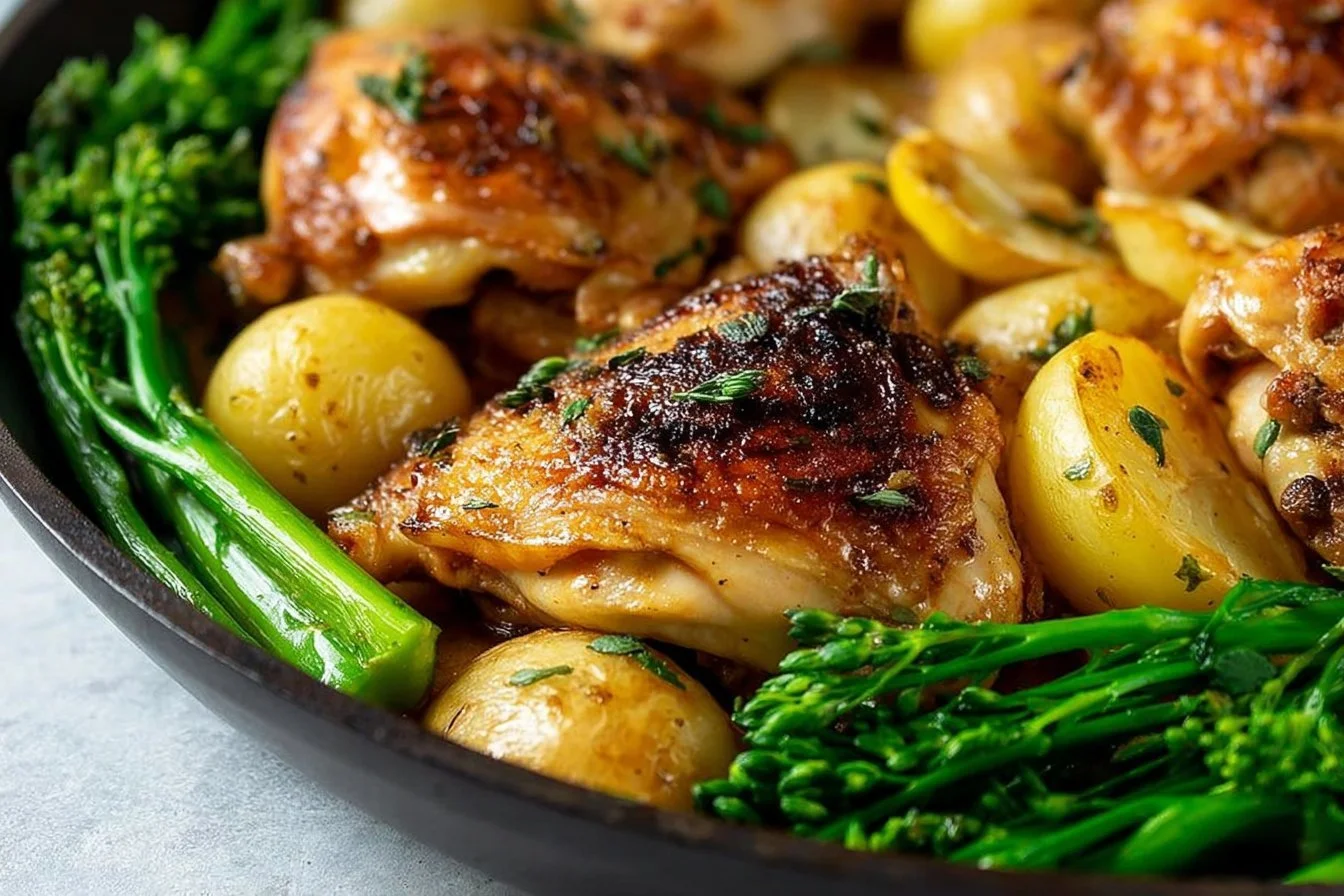 One Pan Lemon Garlic Chicken and Potatoes