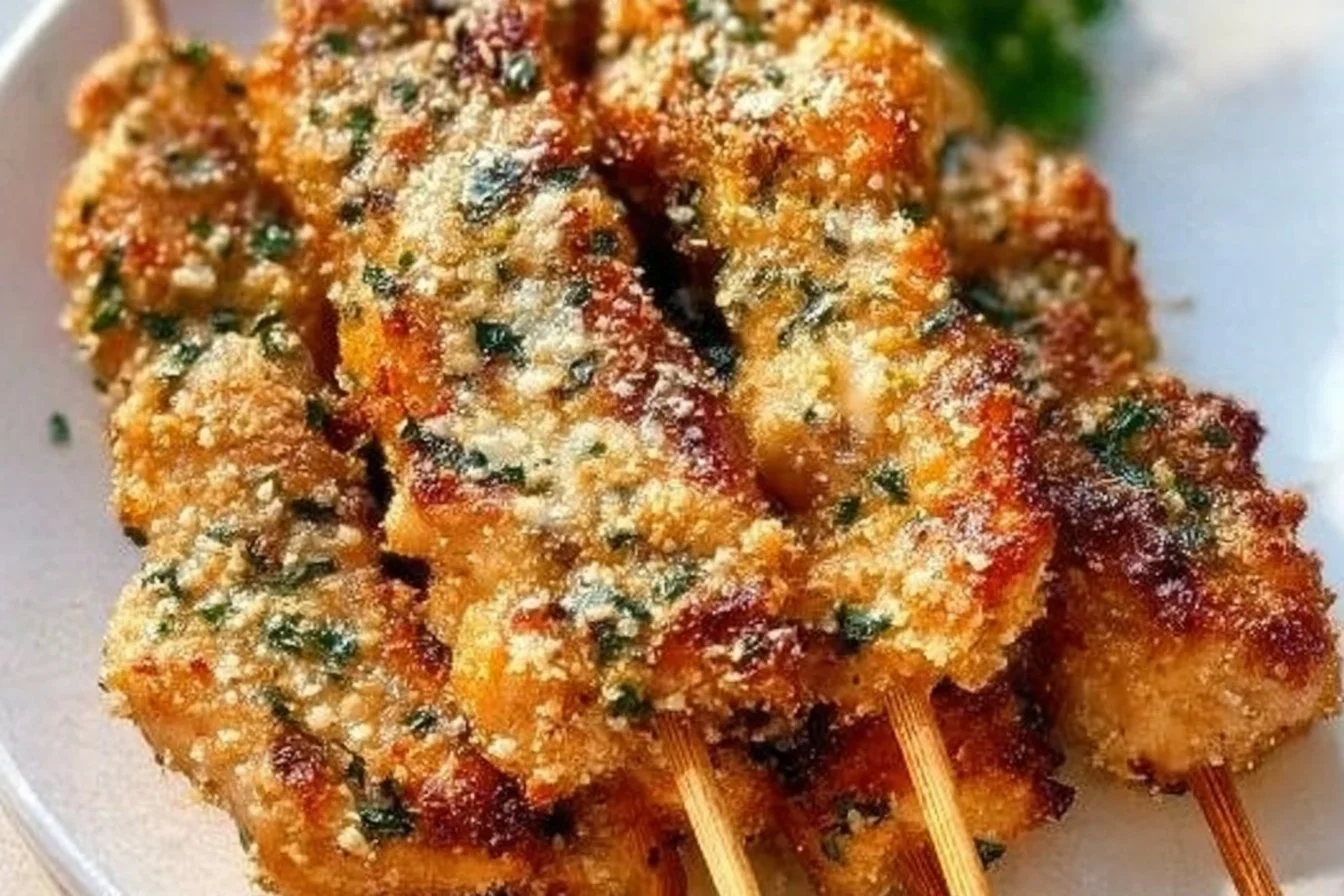 Ranch Garlic Parmesan Chicken Skewers