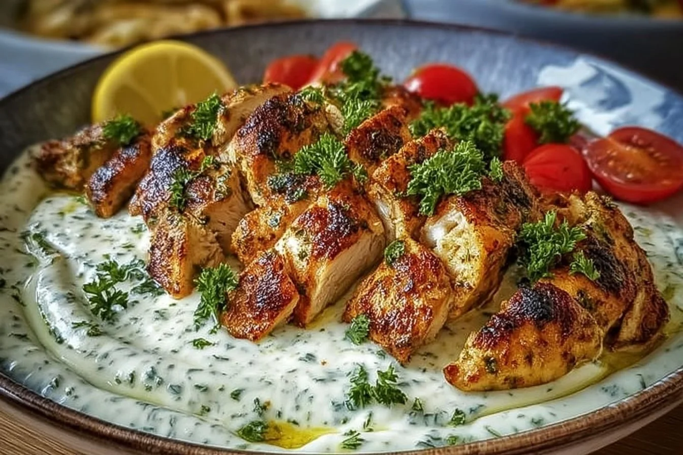 Savory Turkish Chicken with Creamy White Sauce