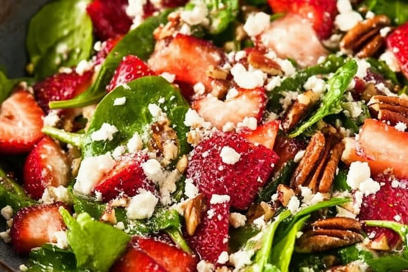 Spinach Strawberry Salad with Balsamic Poppyseed Dressing