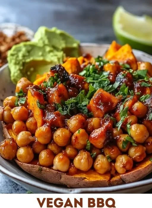 Vegan BBQ Chickpea Sweet Potatoes