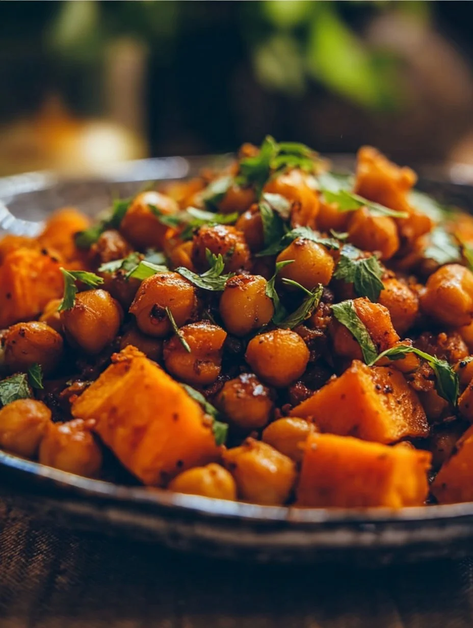 Vegan BBQ Chickpea Sweet Potatoes