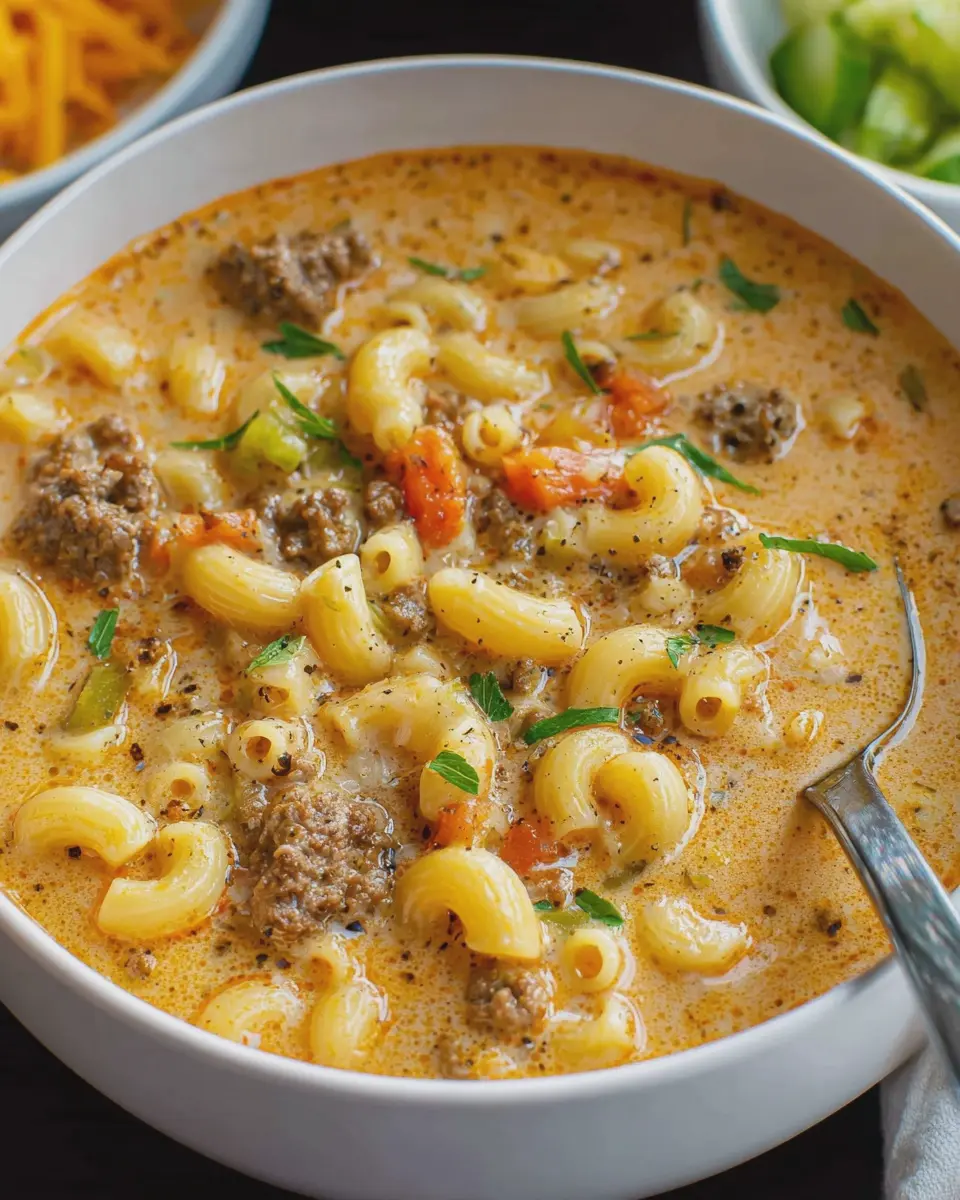Cheeseburger Macaroni Soup