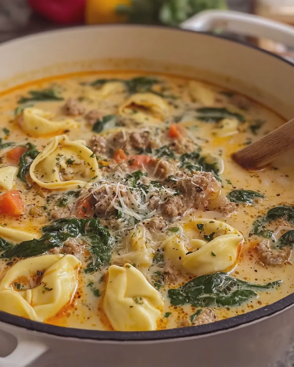 Creamy Italian Sausage and Tortellini Soup