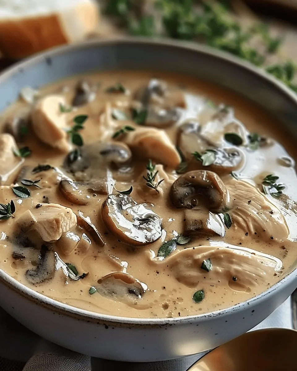 Creamy Rotisserie Chicken Mushroom Soup