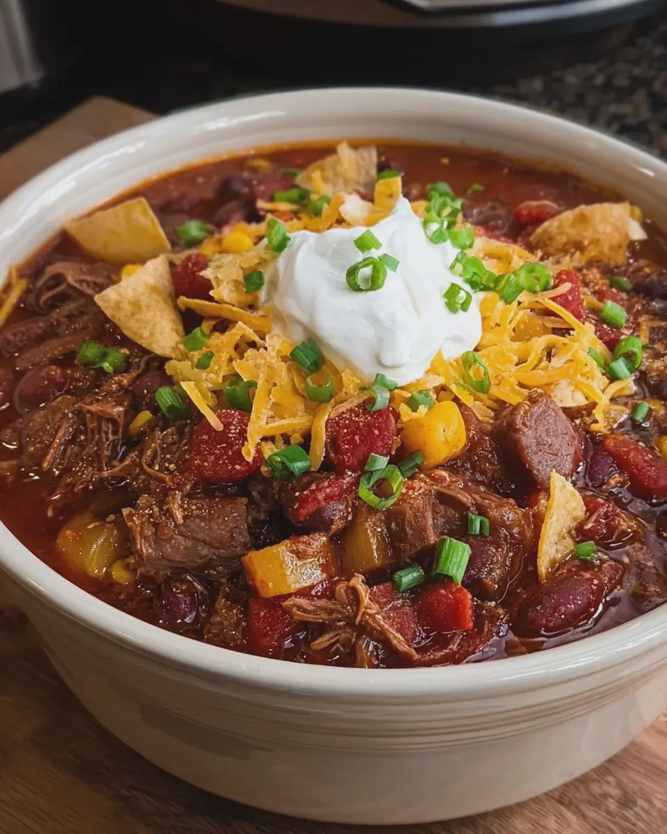 Loaded Cowboy Crockpot Pot Roast Chili