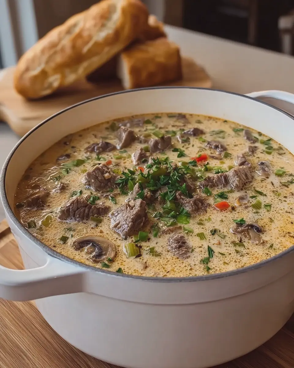 Philly Cheese Steak Soup